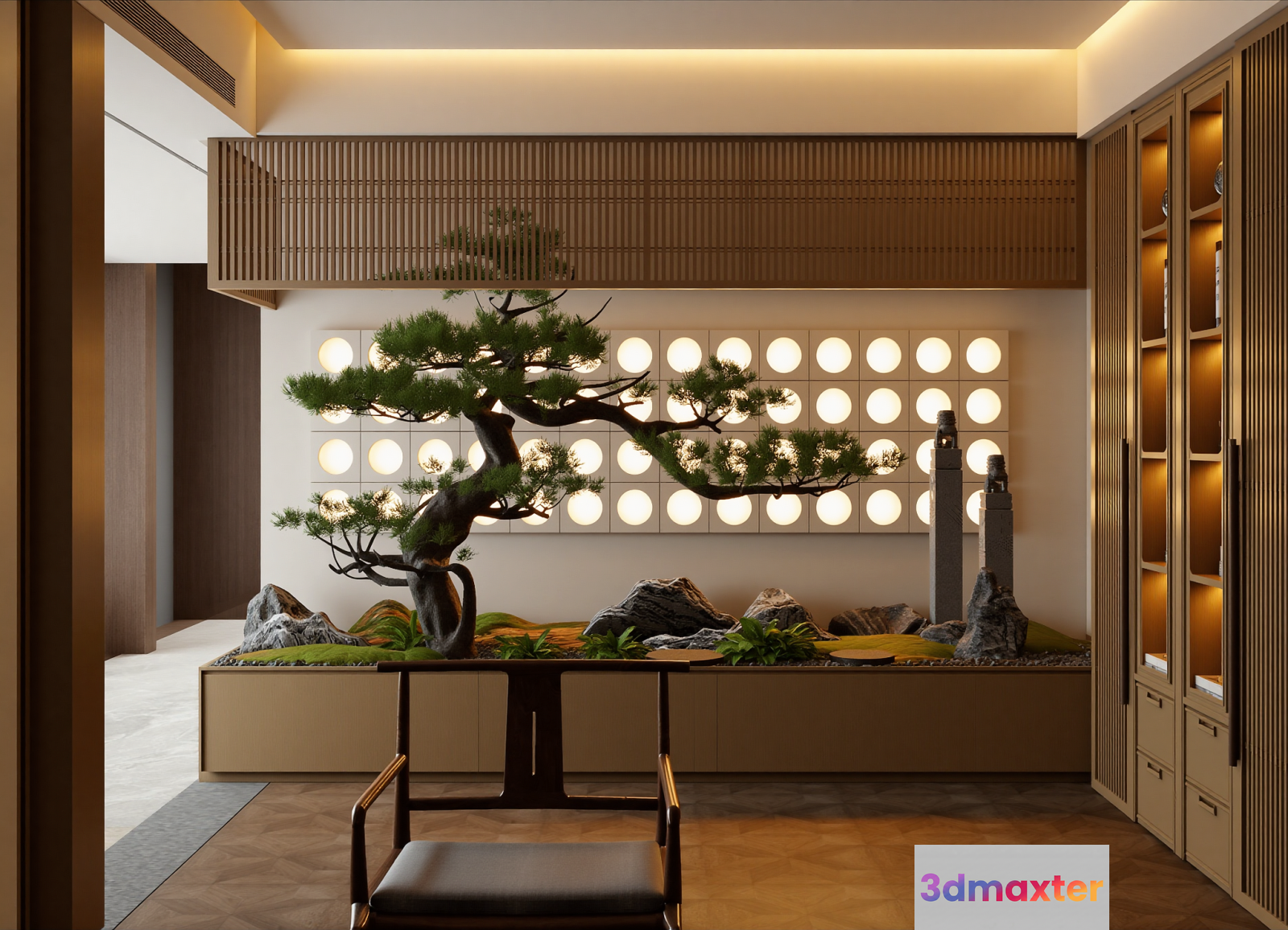 Modern Japanese Interior 3D Model - 6203 - VRAY Render