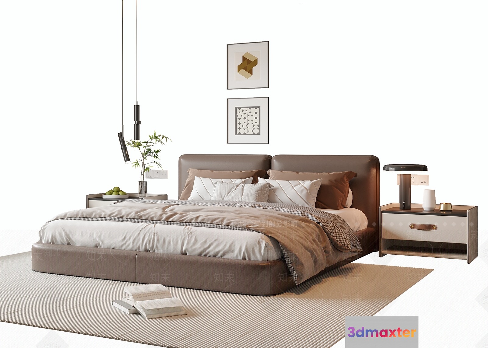 Cozy Modern Bedroom 3D Model - 3211 - VRAY Render