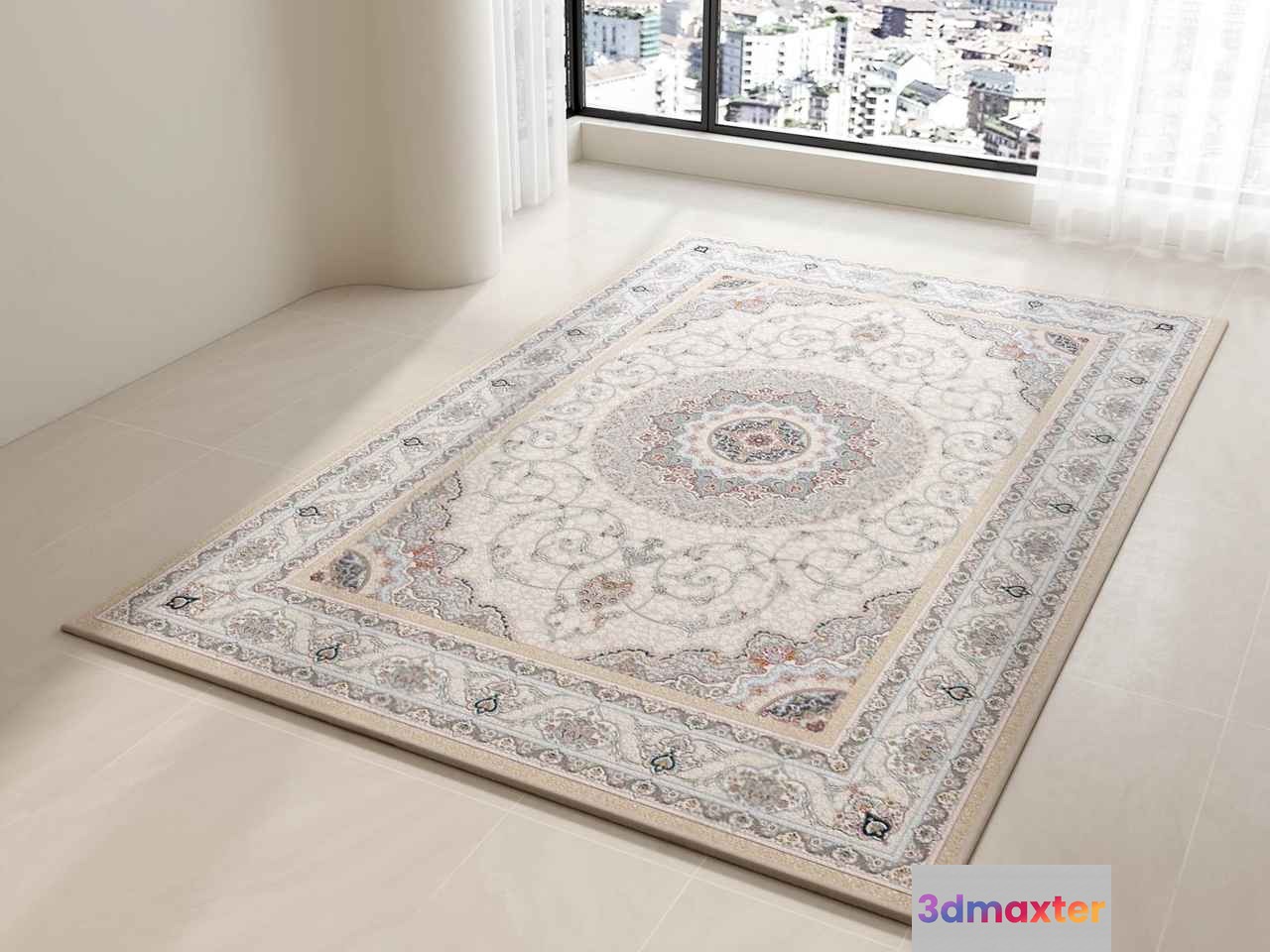 A White Area Rug 3D Model - 5493 - VRAY Render