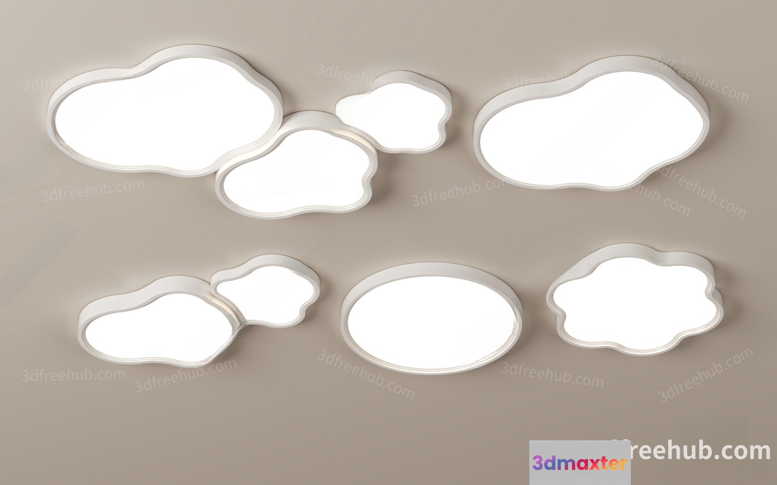 Cloud-Shaped Light Fixtures 3D Model - 20278 - VRAY Render