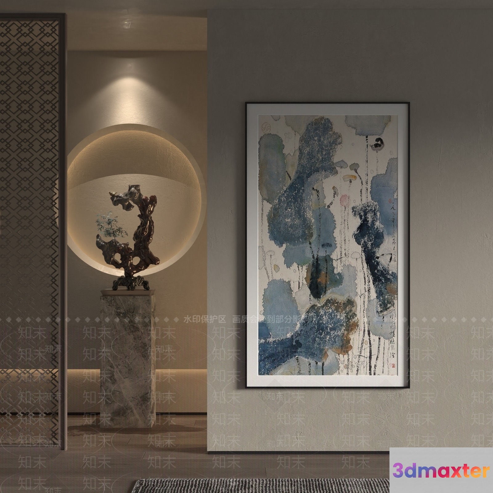 Modern Home Decor 3D Model - 18649 - VRAY Render