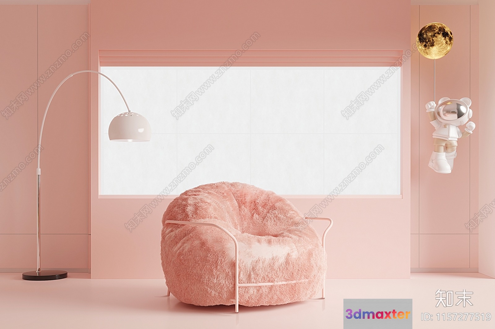 Cozy Pink Chair 3D Model - 11829 - VRAY Render