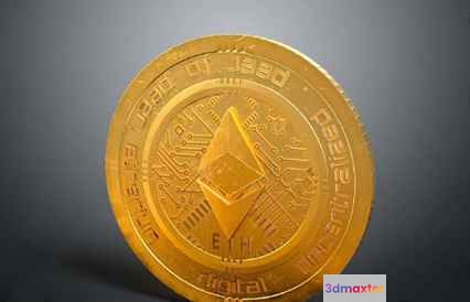 Gold Coin 3D Model - 6217 - VRAY Render