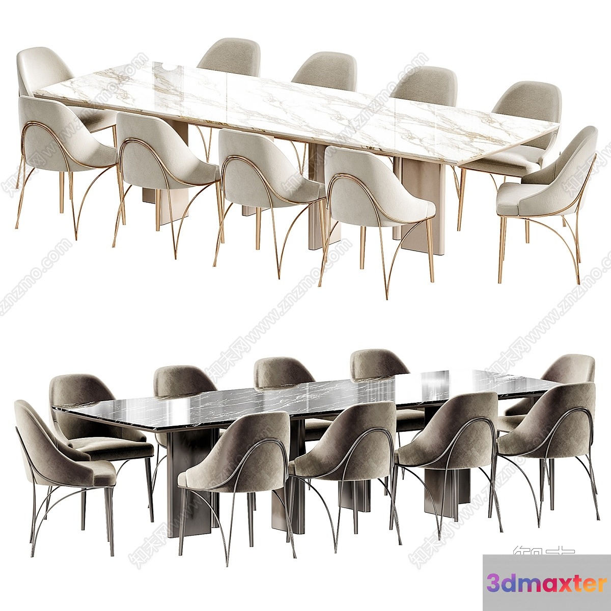 Modern Dining Tables 3D Model - 15276 - VRAY Render