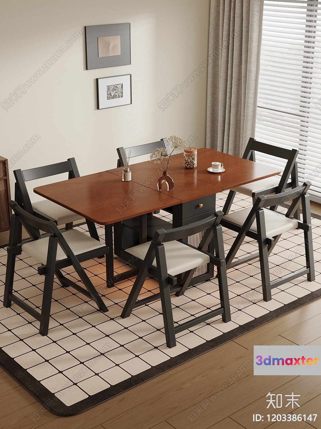 Modern Dining Room 3D Model - 5811 - VRAY Render