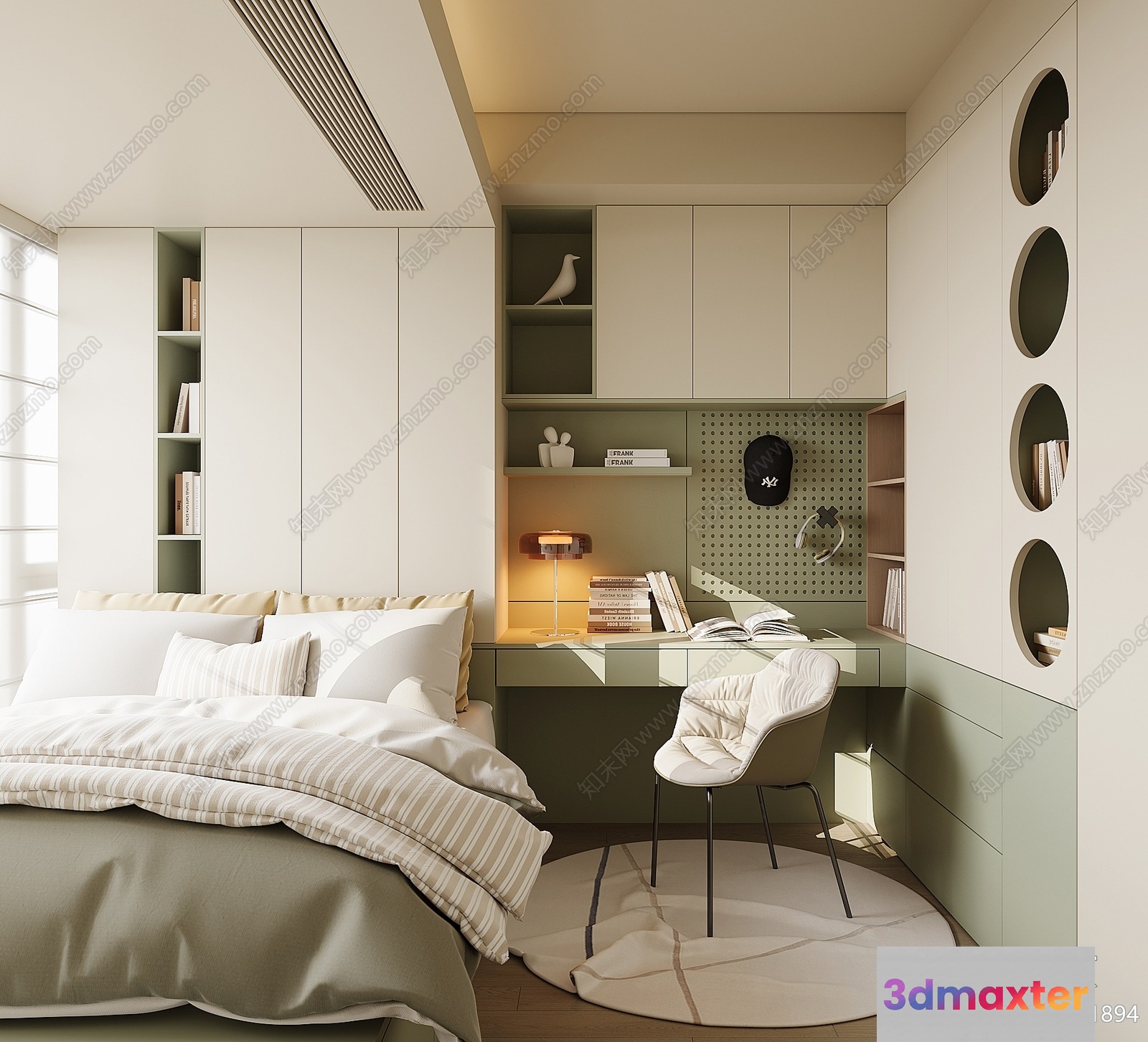 Cozy Bedroom 3D Model - 12597 - VRAY Render