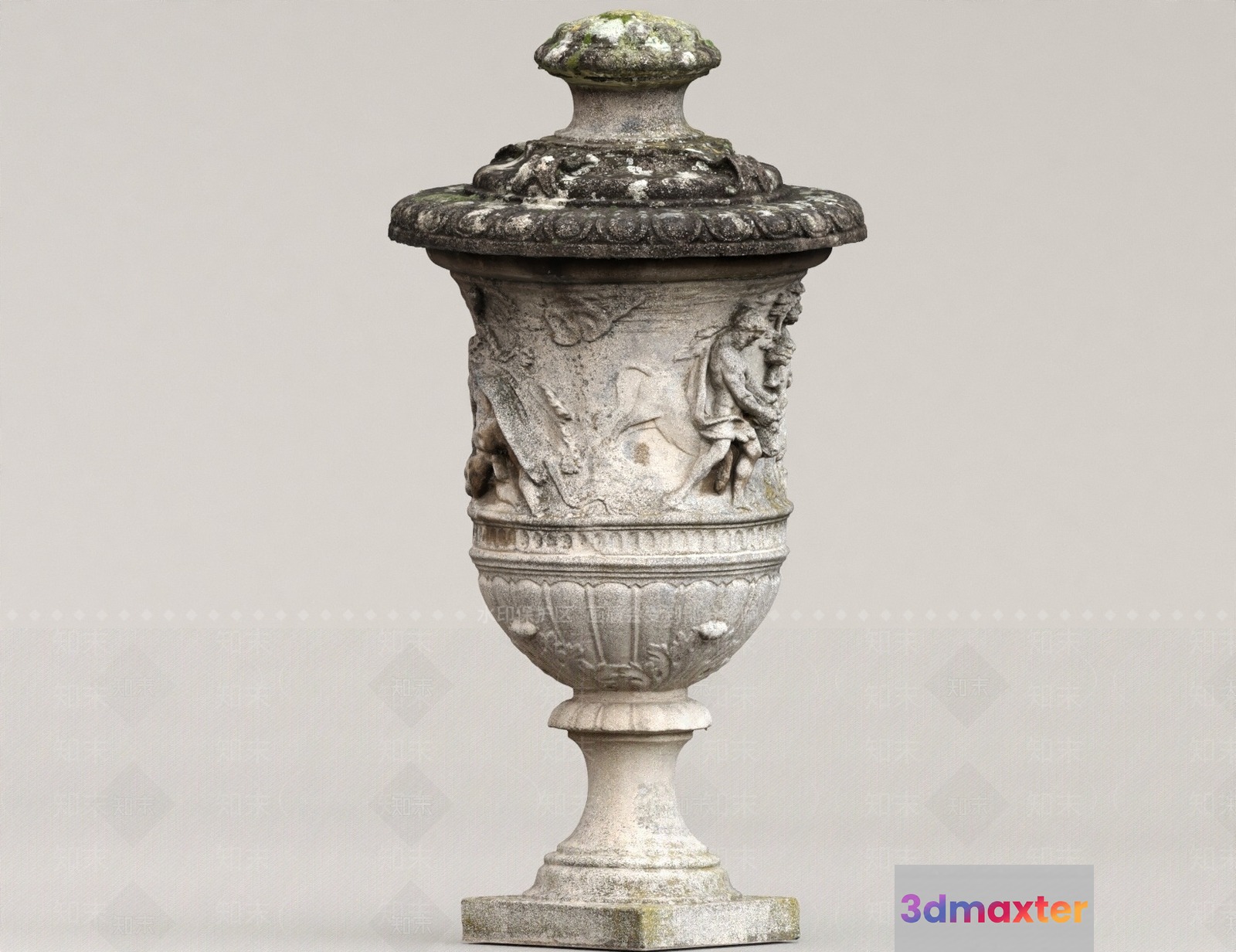 An Old Stone Vase 3D Model - 1044 - VRAY Render