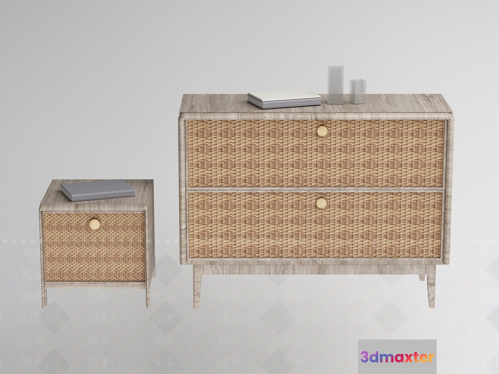 A Wicker Dresser 3D Model - 5790 - VRAY Render