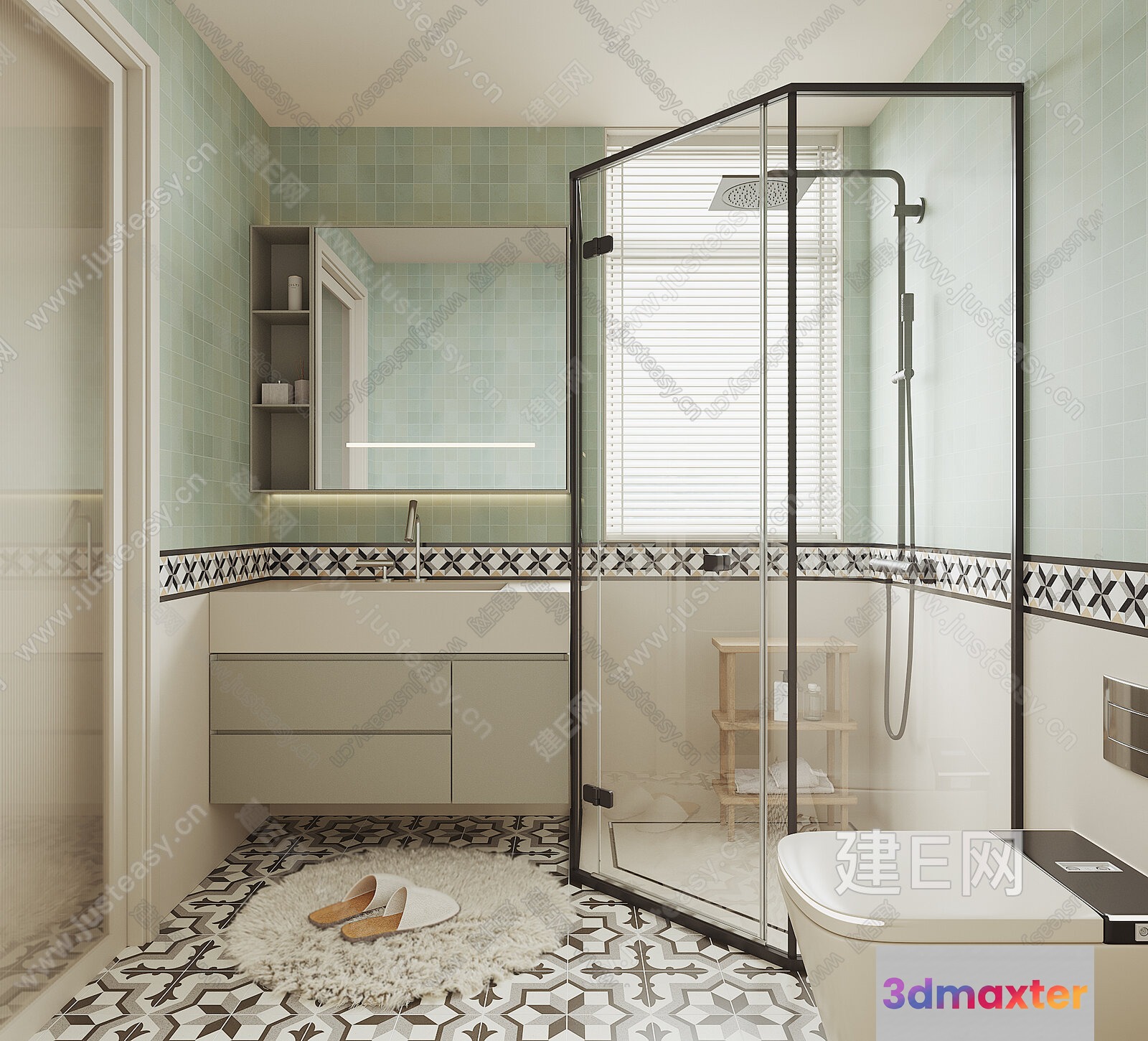 Modern Bathroom 3D Model - 1743 - CORONA Render