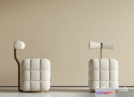 Two White Chairs 3D Model - 19938 - VRAY Render