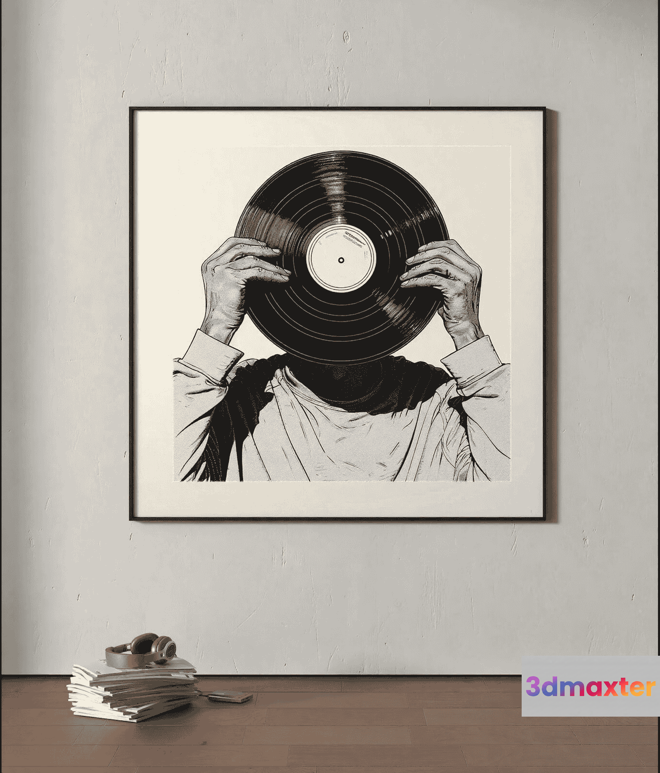 A Person Holding A Vinyl Record 3D Model - 14126 - VRAY Render