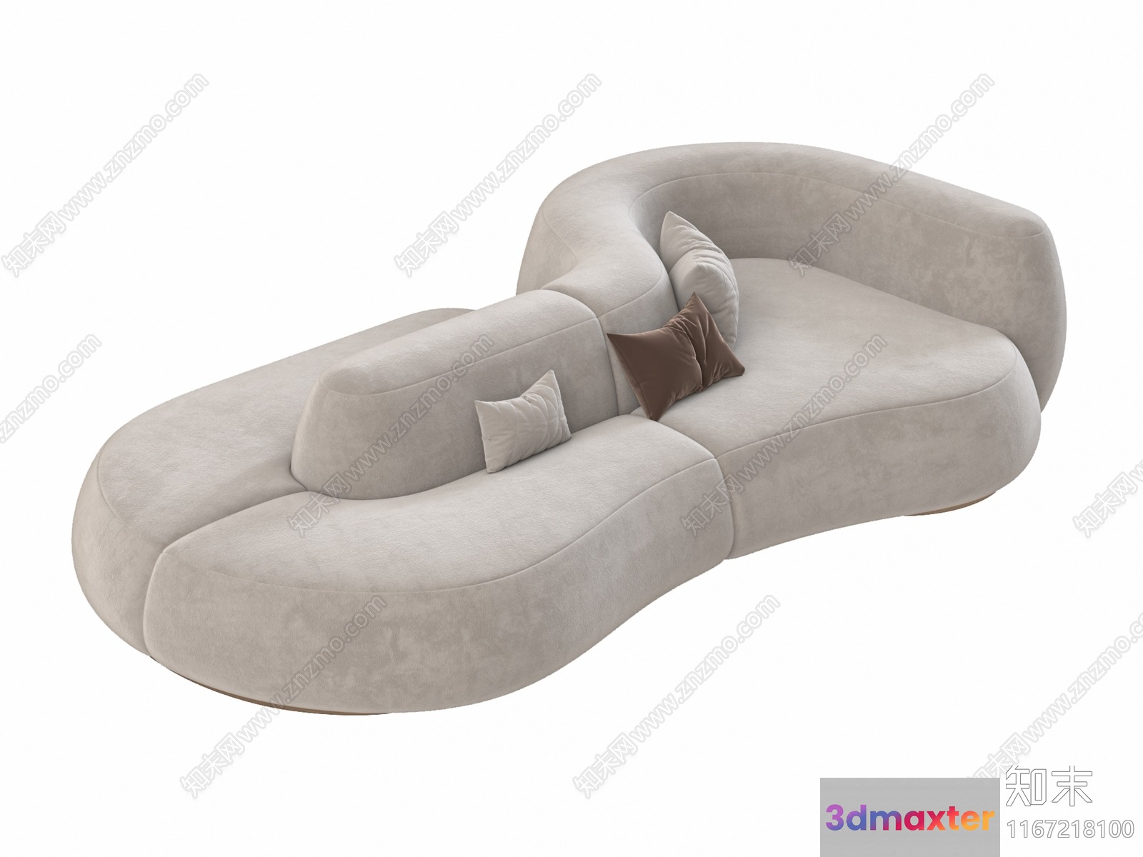 Modern Curved Sofa 3D Model - 17709 - VRAY Render