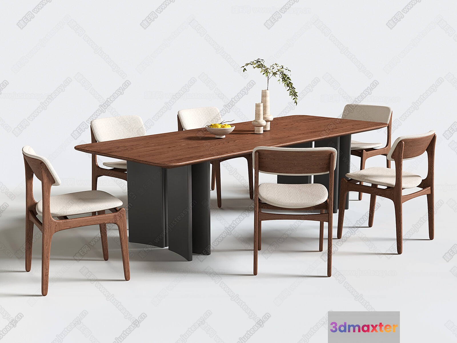 Wooden Dining Table 3D Model - 17316 - VRAY Render