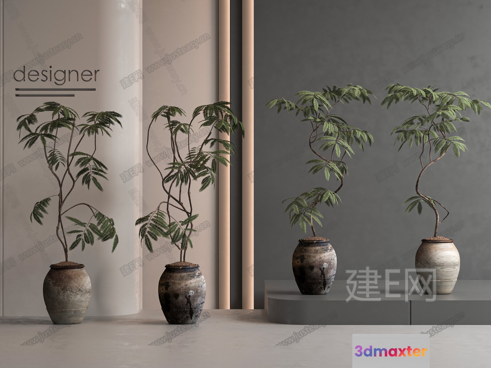Modern Plant Display 3D Model - 4040 - VRAY Render