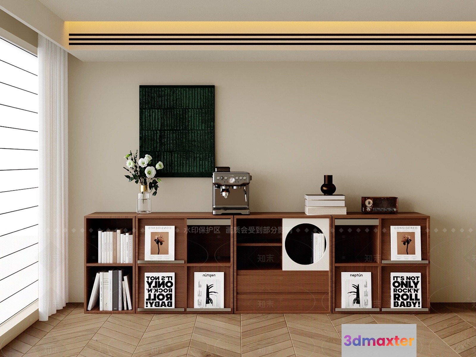 Modern Living Room 3D Model - 1792 - VRAY Render
