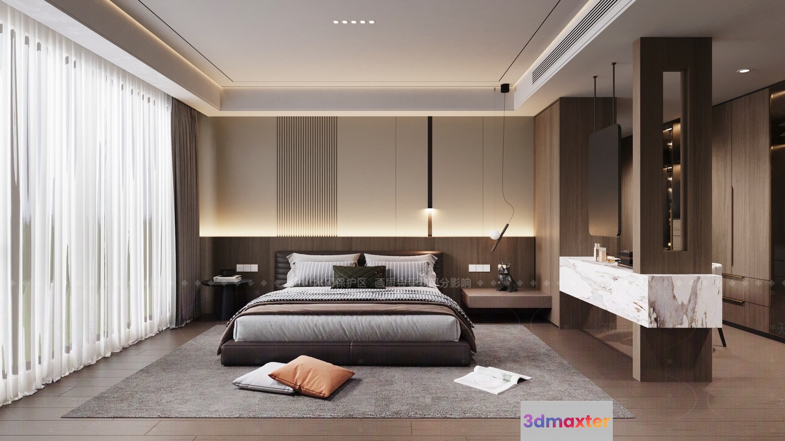 Modern Master Bedroom 3D Model - 8656 - VRAY Render