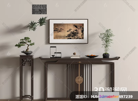 A Minimalist Console Table 3D Model - 7420 - VRAY Render