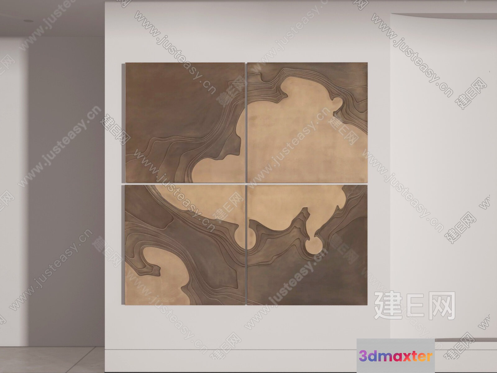 Modern Art Piece 3D Model - 7770 - VRAY Render