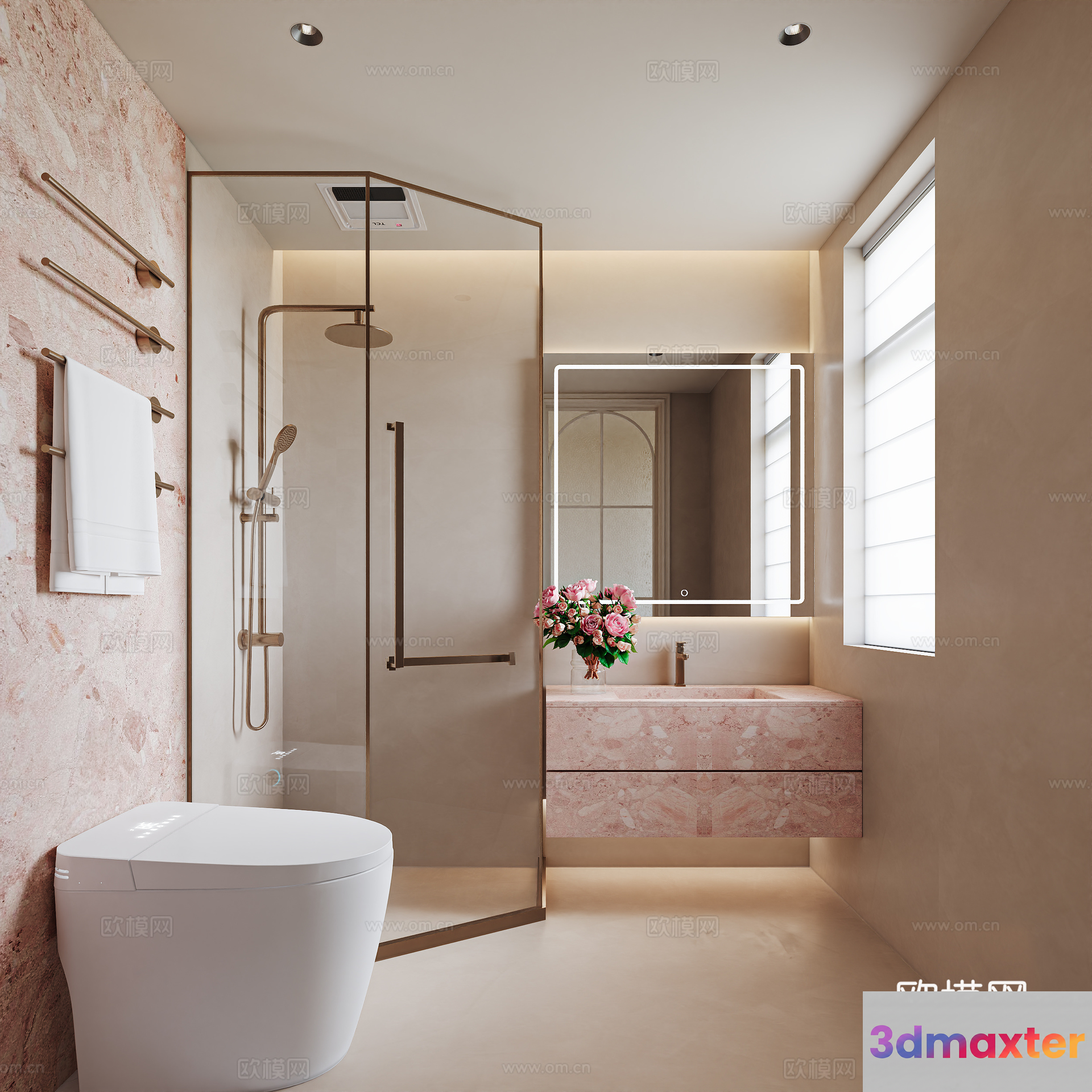 A Modern Bathroom 3D Model - 7291 - VRAY Render
