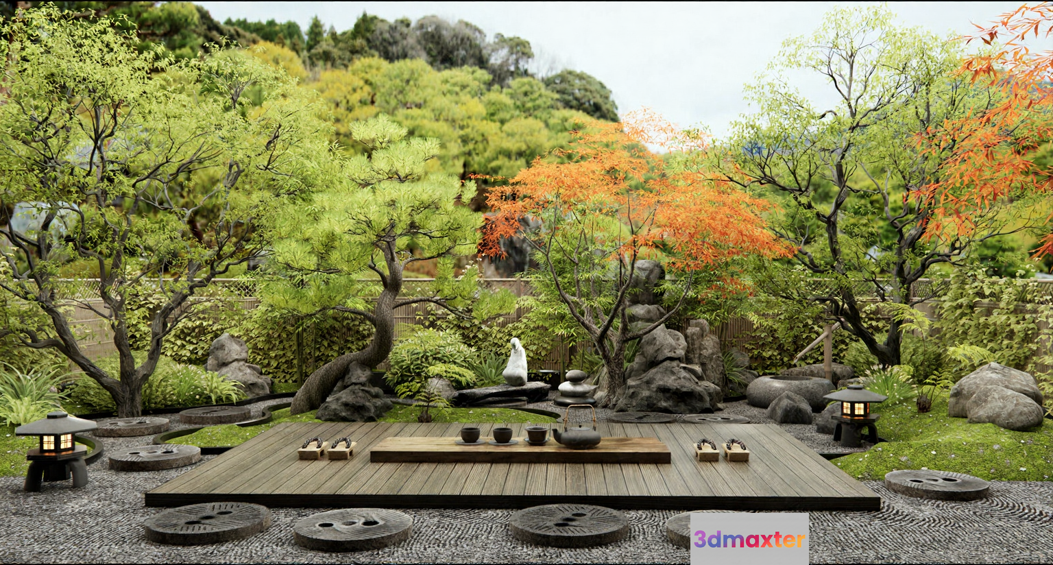 Japanese Zen Garden 3D Model - 16333 - VRAY Render