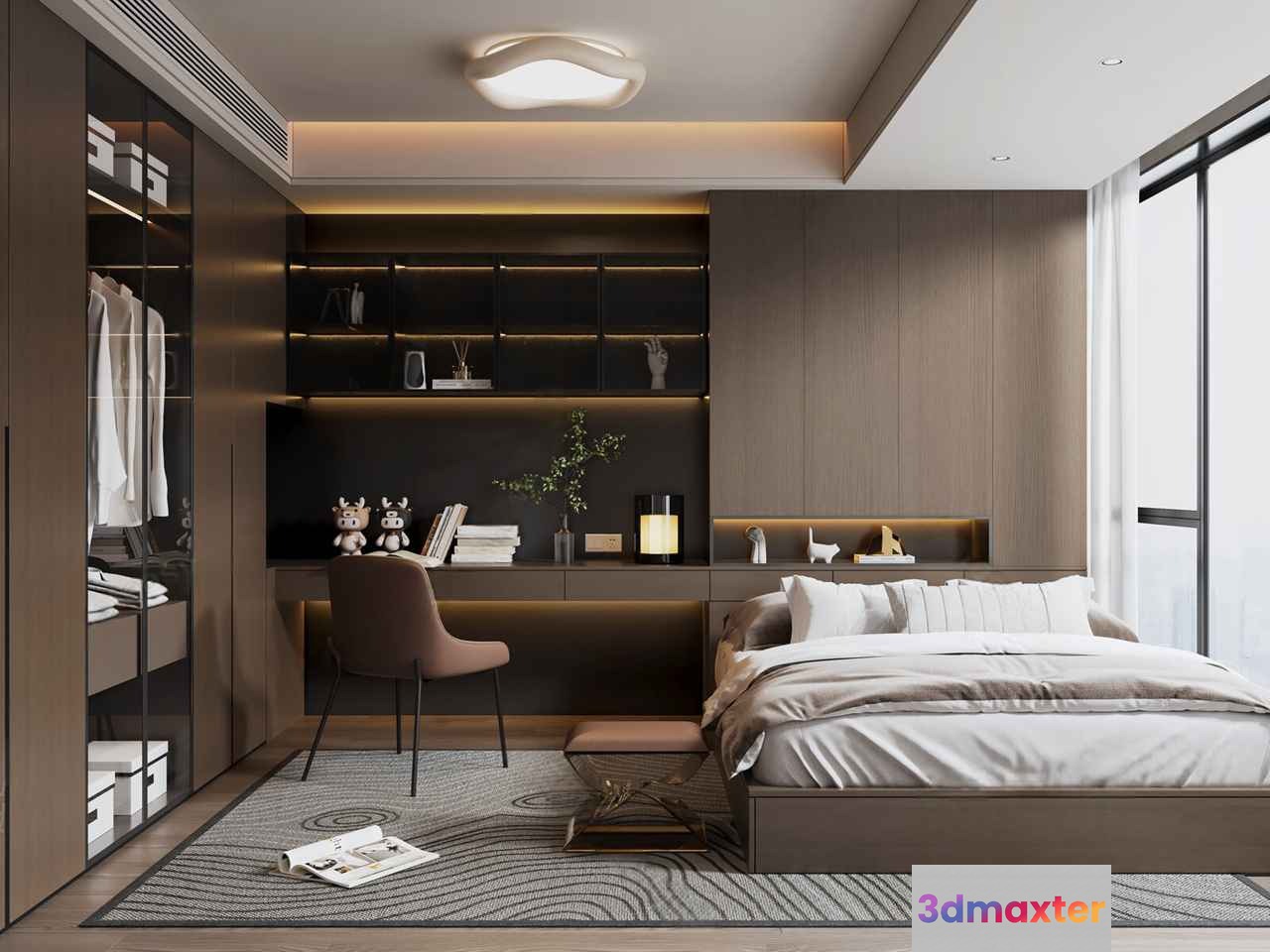 Modern Bedroom Suite 3D Model - 9167 - VRAY Render