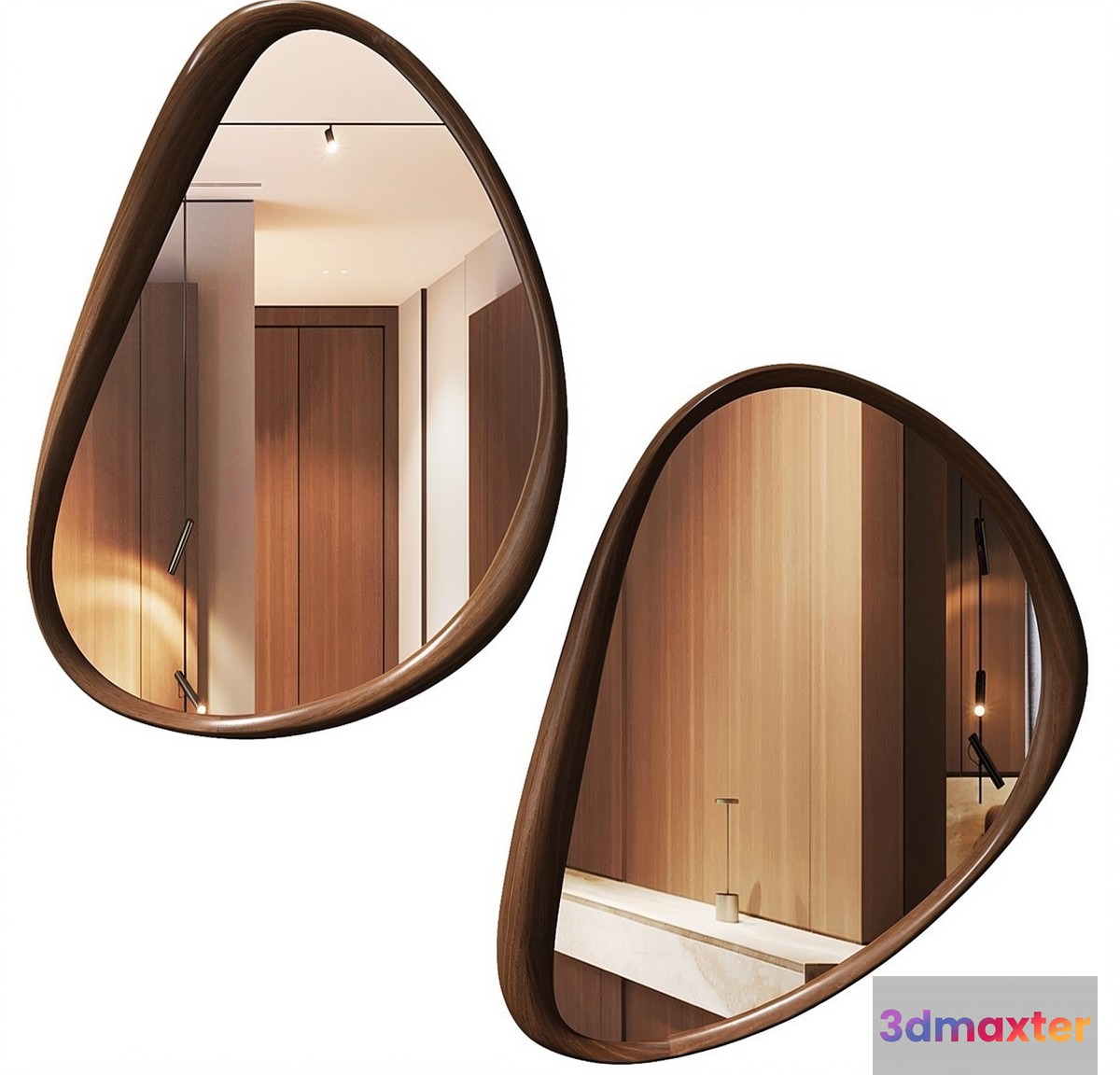 Modern Teardrop Mirror 3D Model - 19945 - VRAY Render