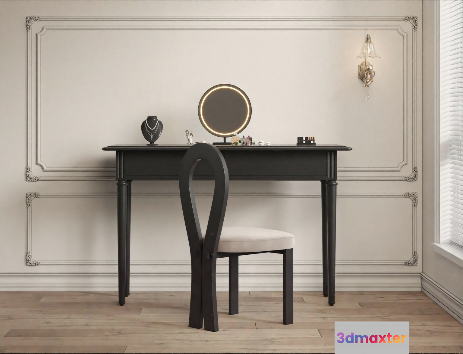 A Black And White Chair 3D Model - 2012 - VRAY Render