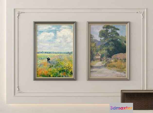 Two Framed Paintings On A Wall 3D Model - 18572 - VRAY Render