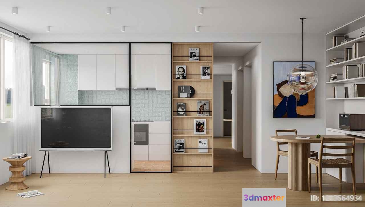 Modern Minimalist Kitchen 3D Model - 14229 - CORONA Render