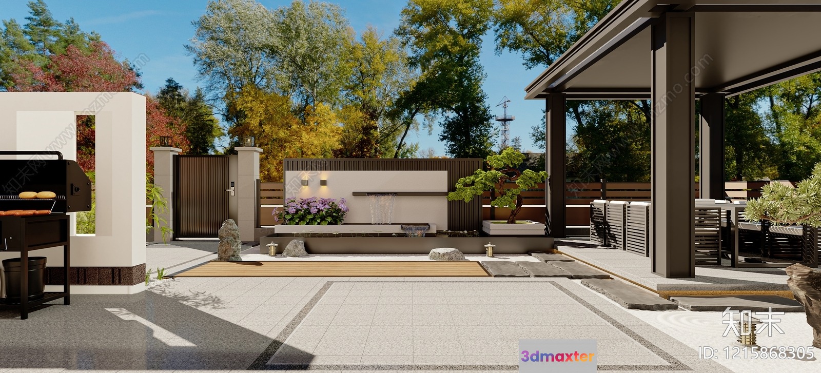 Modern Outdoor Patio 3D Model - 15522 - VRAY Render