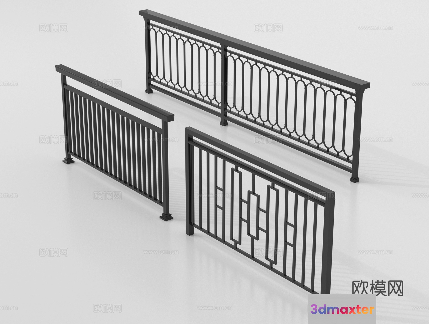 A Set Of Railings 3D Model - 851 - VRAY Render