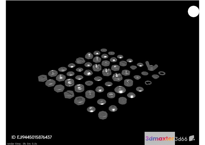 A 3D Rendering Of A Collection Of Small Shiny Objects 3D Model - 11346 - VRAY Render