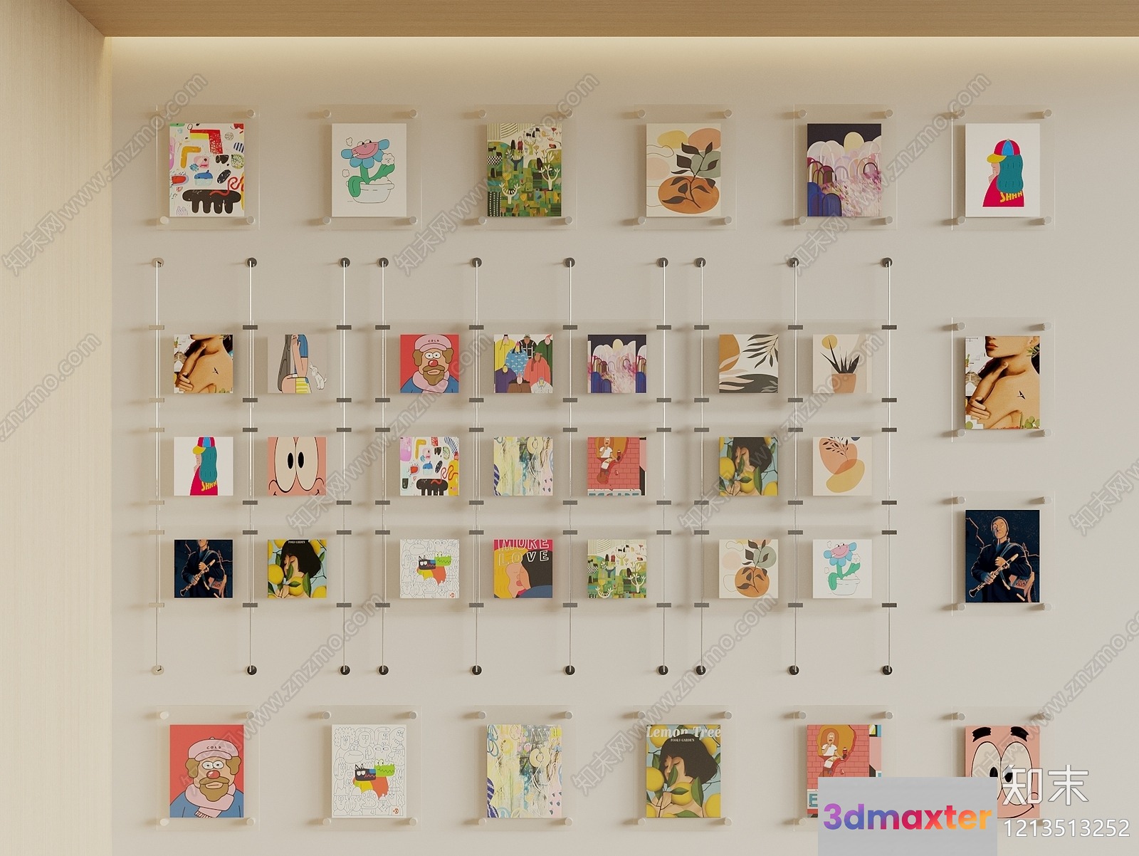 A Collection Of Colorful Artwork 3D Model - 12806 - VRAY Render
