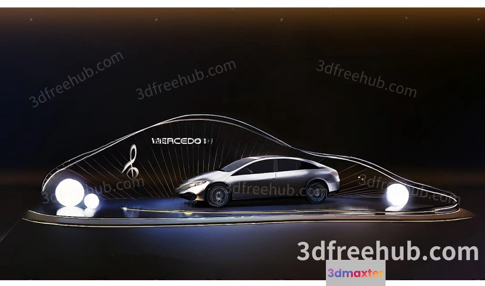The Image Features A Sleek Silver Car As Its Main Subject Characterized By 3D Model - 22435 - VRAY Render
