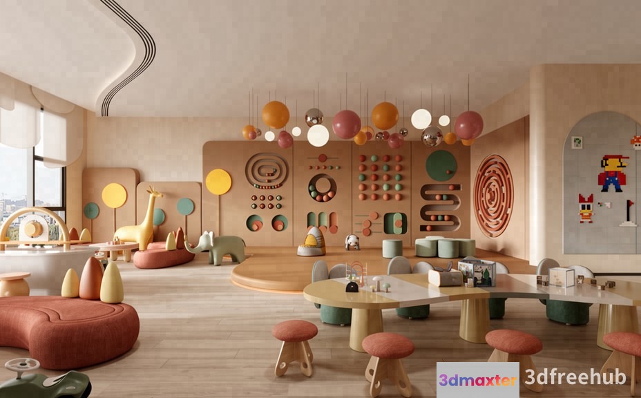 Modern Playroom 3D Model - 21791 - VRAY Render