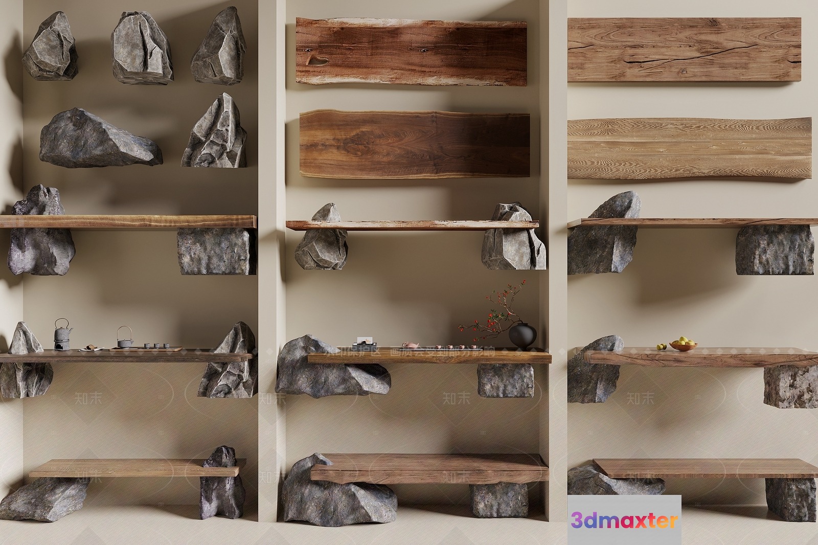 Modern Shelving Unit 3D Model - 5235 - VRAY Render