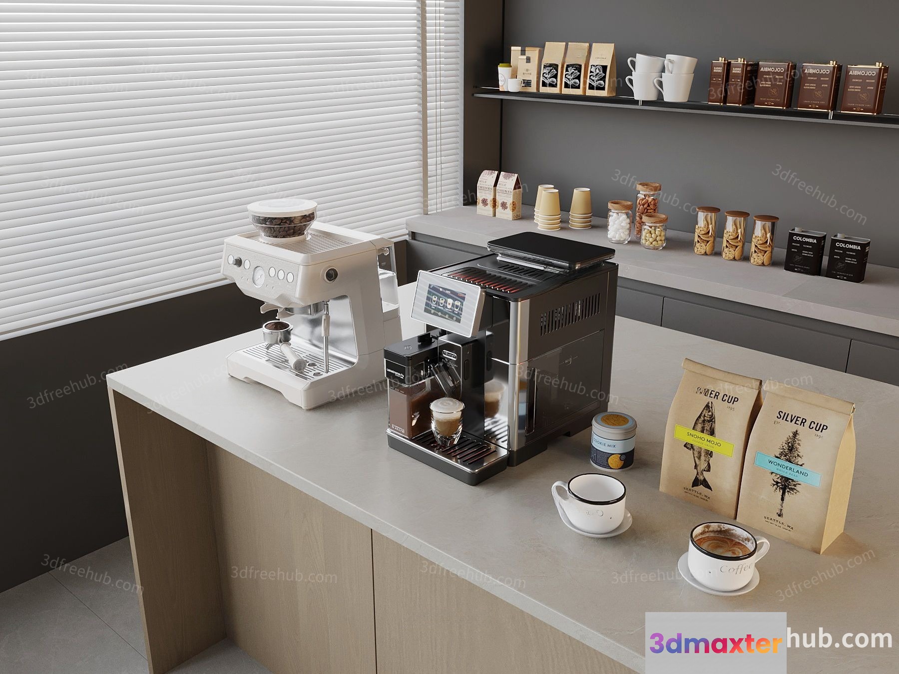 A Modern Coffee Station 3D Model - 21218 - VRAY Render