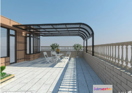 Outdoor Seating Area 3D Model - 10994 - VRAY Render