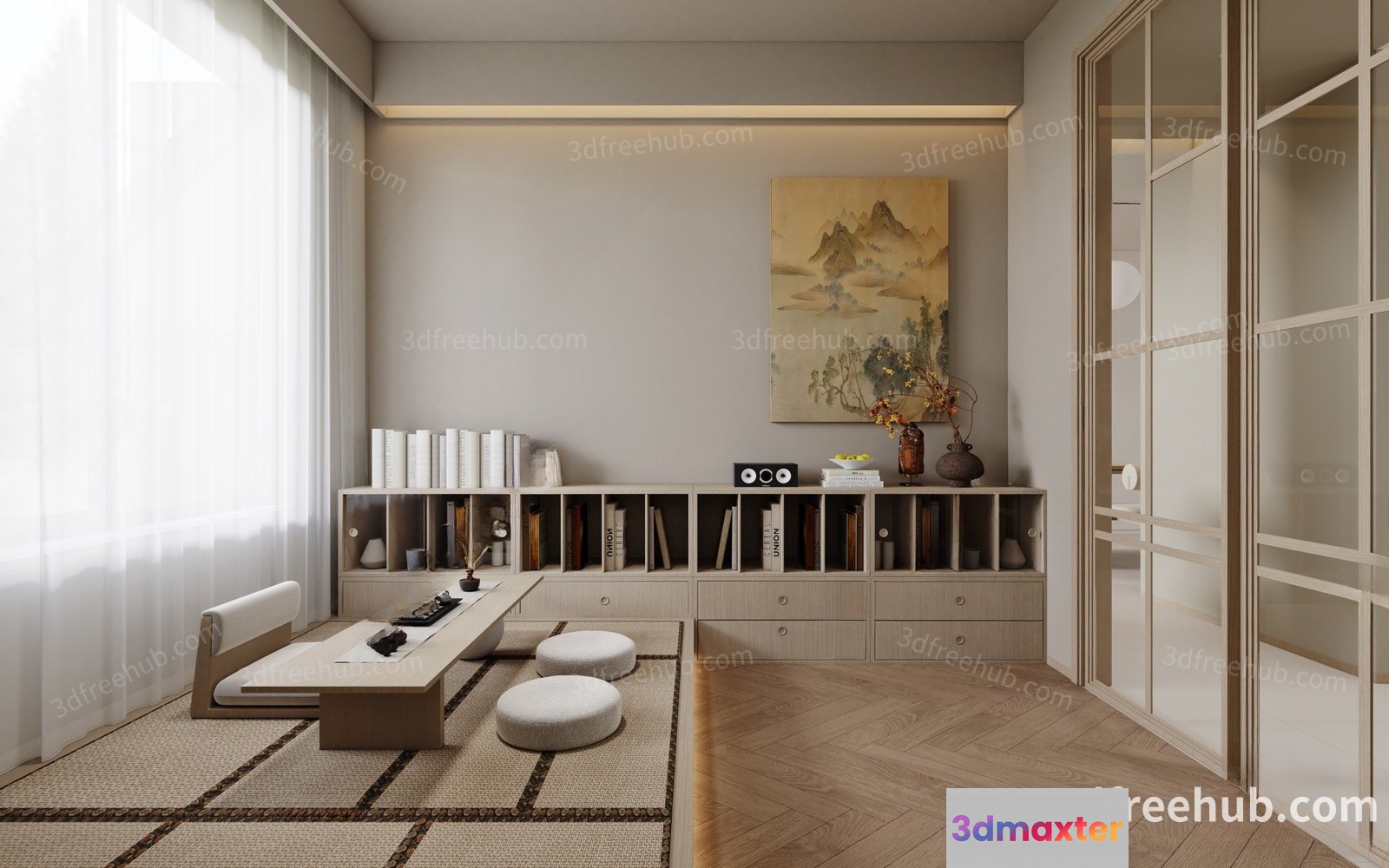 Modern Living Room 3D Model - 22967 - VRAY Render