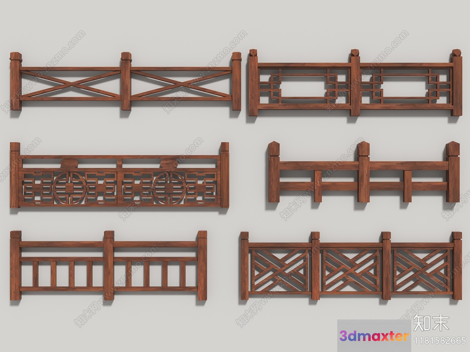 Wooden Fence Designs 3D Model - 2642 - VRAY Render
