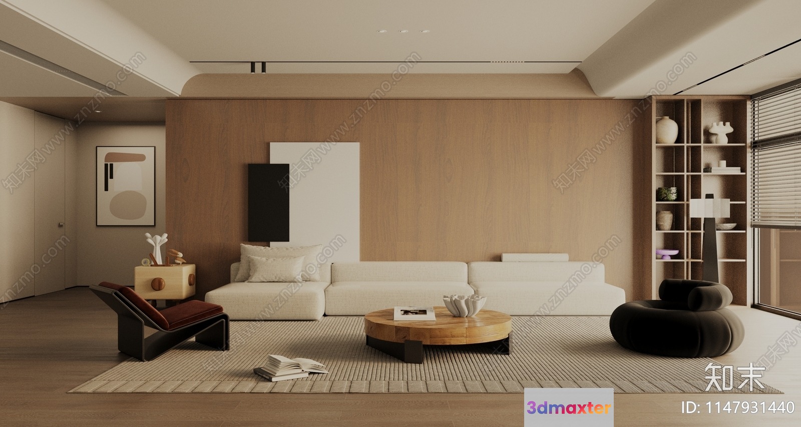 Modern Living Room 3D Model - 15999 - VRAY Render