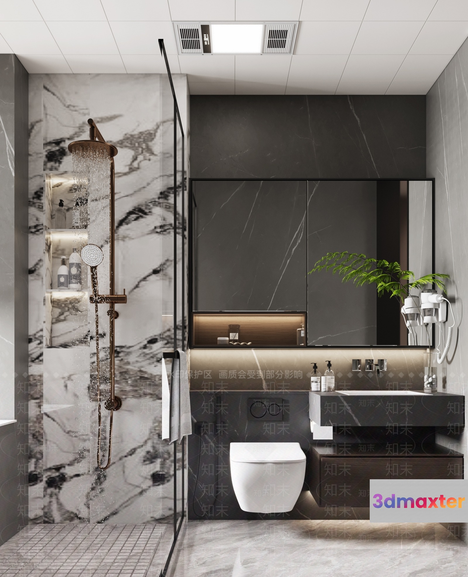 Modern Bathroom Design 3D Model - 5786 - VRAY Render