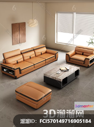 Modern Living Room 3D Model - 6293 - VRAY Render