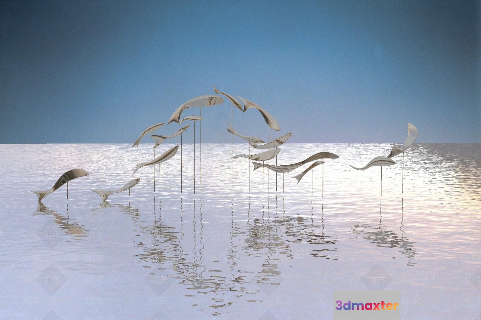 Sculptures Of Fish 3D Model - 569 - VRAY Render