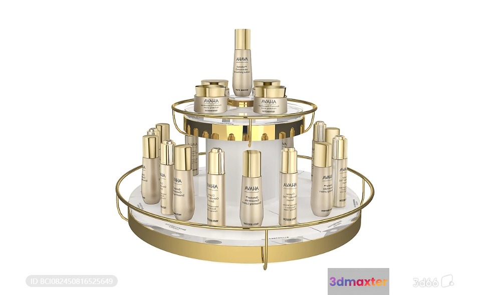 A Collection Of Gold Beauty Products 3D Model - 8572 - VRAY Render