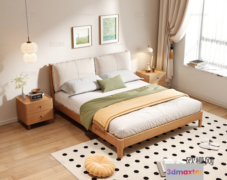 Cozy Bedroom 3D Model - 10034 - VRAY Render