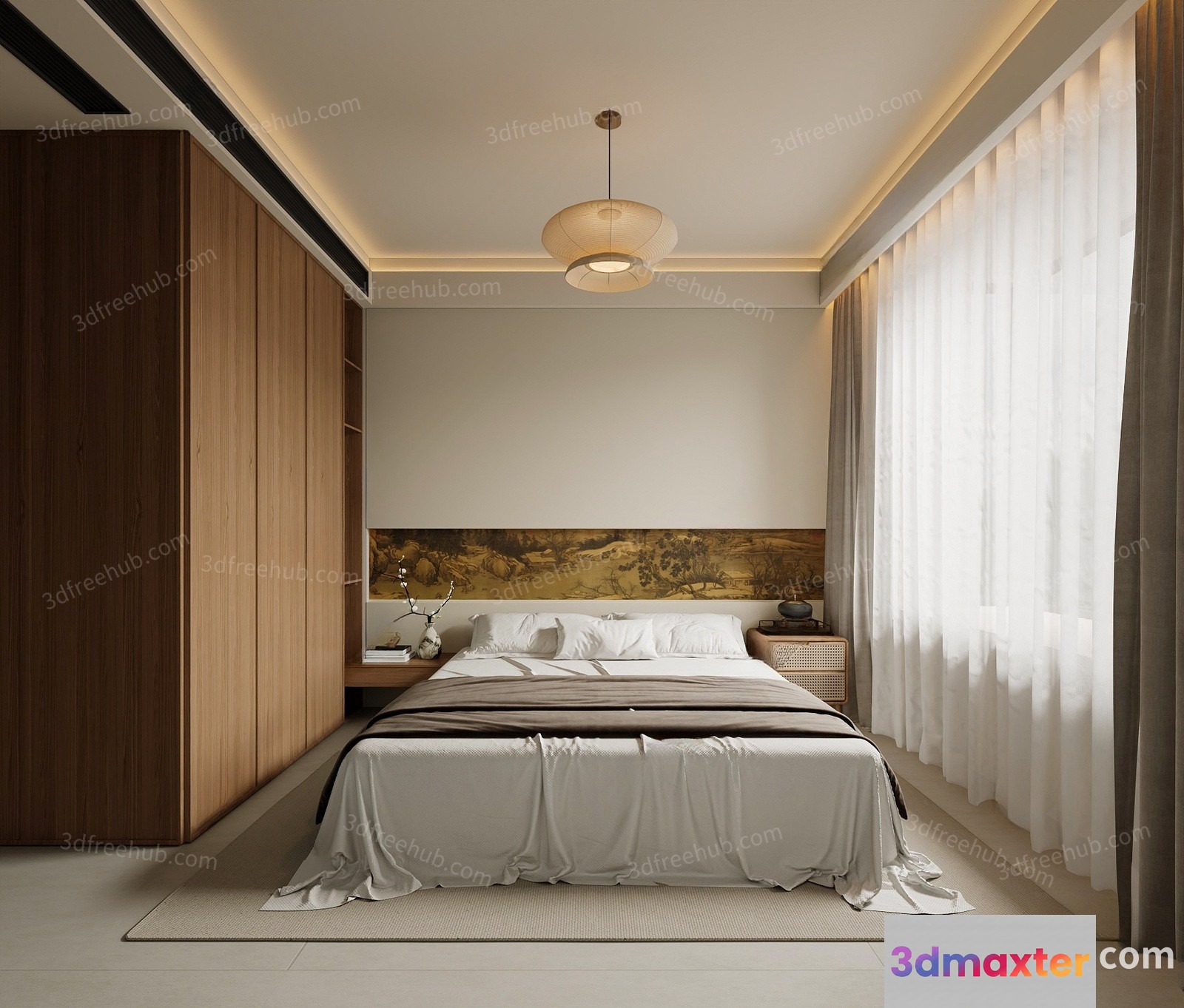 Cozy Bedroom 3D Model - 21274 - VRAY Render