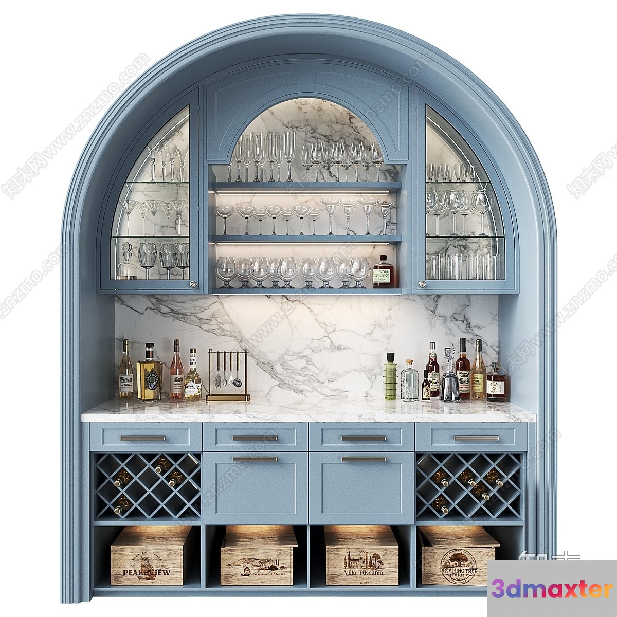 A Wine Bar 3D Model - 12292 - VRAY Render