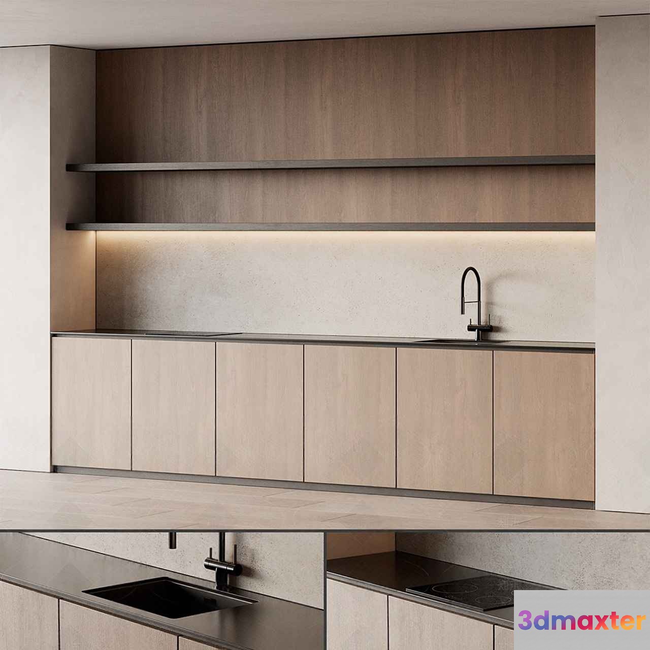 Modern Kitchen 3D Model - 16898 - VRAY Render