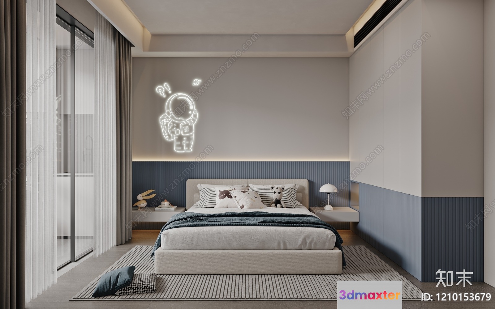 Cozy Modern Bedroom 3D Model - 23686 - VRAY Render